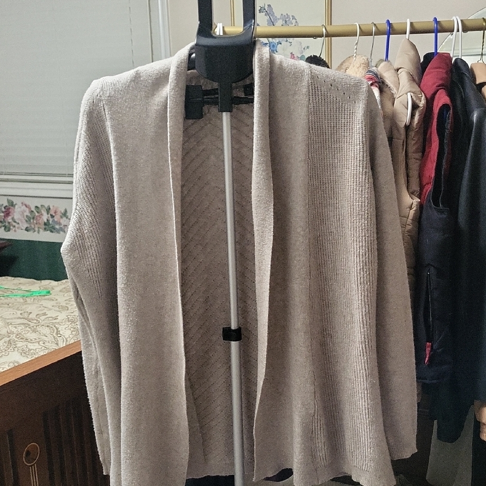 Cyrus Women's Light Tan Open Front Cardigan